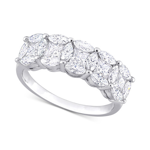 Moissanite Cluster Band (2-1/2 ct. t.w.) in Sterling Silver