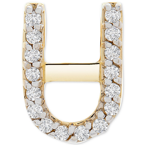 Diamond Initial U Single Stud Earring (1/20 ct. t.w.) in 14k Gold, Created for Macy's