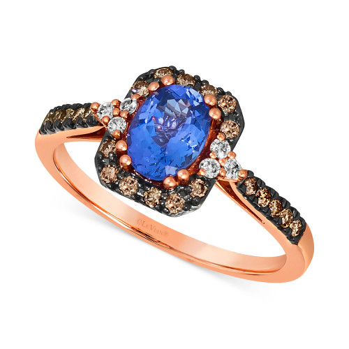 Blueberry Tanzanite (3/4 ct. t.w.) & Diamond (1/4 ct. t.w.) in 14k Rose Gold
