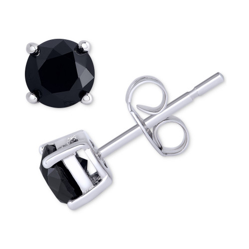 Black Diamond Stud Earrings (1 ct. t.w.) in Sterling Silver