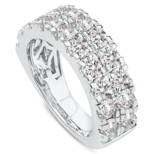Diamond Double Row Band (3 ct. t.w.) in 14k White Gold