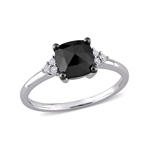 Black and White Diamond (1 1/3 ct. t.w.) Engagement Ring in 14k White Gold