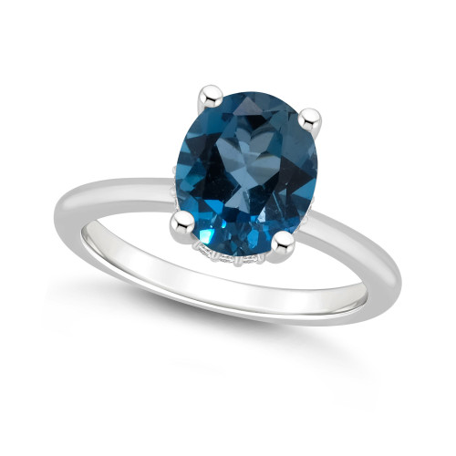 Women's London Blue Topaz (3-3/5 ct.t.w.) and Diamond Accent Ring in Sterling Silver