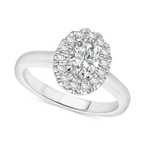 Diamond Oval Halo Engagement Ring (1 ct. t.w.) in 14k White, Yellow or Rose Gold