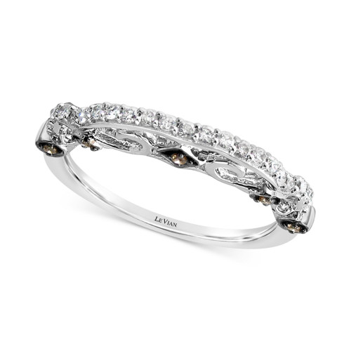 Accidental Bridal® Vanilla Diamond® (1/5 ct. t.w.) & Chocolate Diamond® Accent Band in 14k White Gold