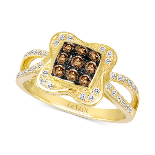 Chocolatier® Diamond Cluster Ring (1/2 ct. t.w.) in 14k Gold