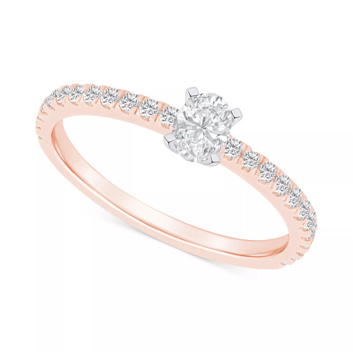 Diamond Oval Engagement Ring (1/2 ct. t.w.) in 14k Gold