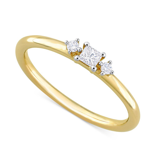 Diamond 3-Stone Engagement Ring (1/6 ct. t.w.) in 14k Gold