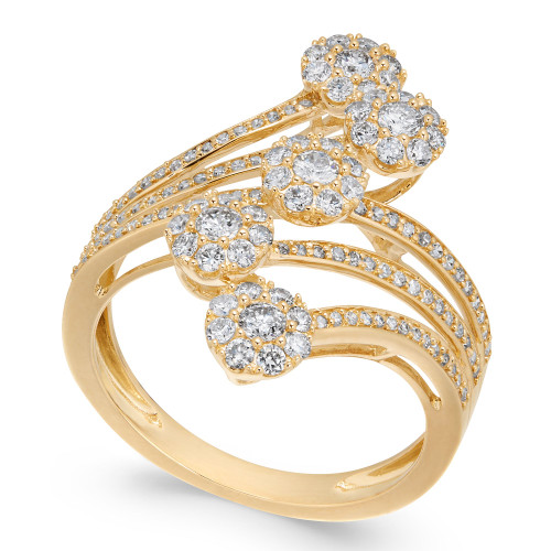Diamond Multiple Cluster Waterfall Statement Ring (1 ct. t.w.) in 14k Gold