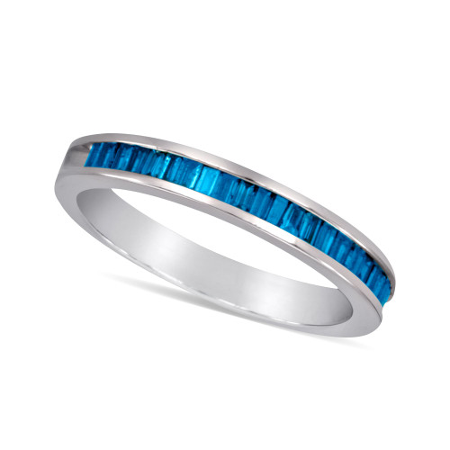 Sterling Silver Ring, Blue Diamond Baguette Ring (1/2 ct. t.w.)