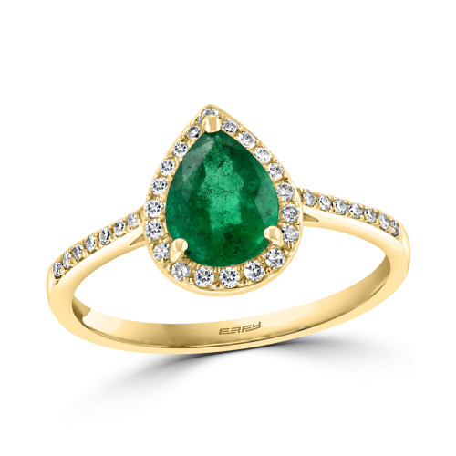 EFFY® Emerald (7/8 ct. t.w.) & Diamond (1/6 ct. t.w.) Ring in 14k Gold