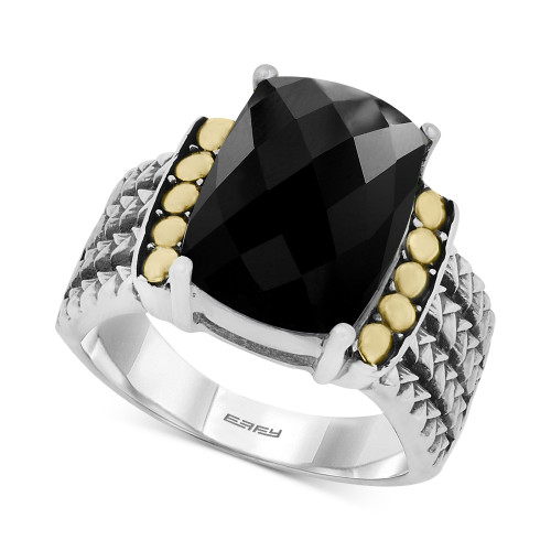 Eclipse by EFFY® Onyx Statement Ring in Sterling Silver & 18k Gold