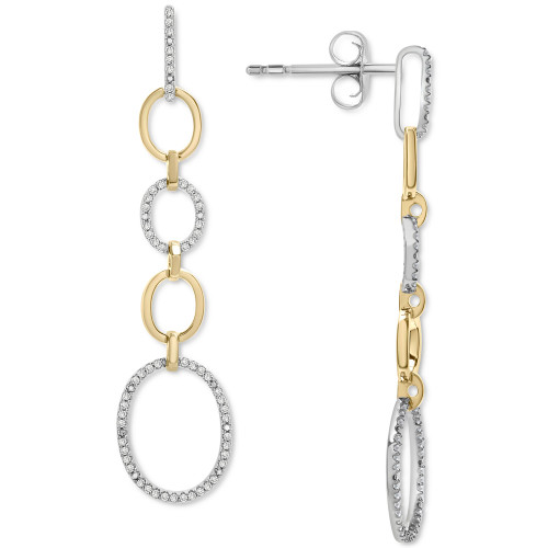 Diamond Oval Link Drop Earrings (1 ct. t.w.) in 14k Gold-Plated Sterling Silver, Created for Macy's