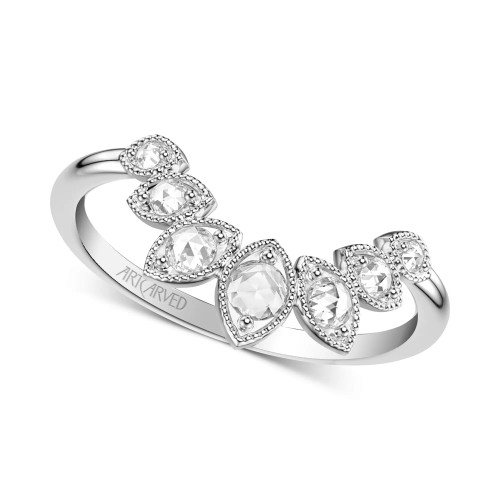 Art Carved Diamond Rose-Cut Milgrain Wedding Band (1/5 ct. t.w.) in 14k White, Yellow or Rose Gold