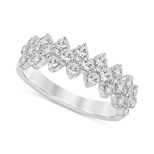 Diamond Cluster Band (1 ct. t.w.) in 14k White Gold