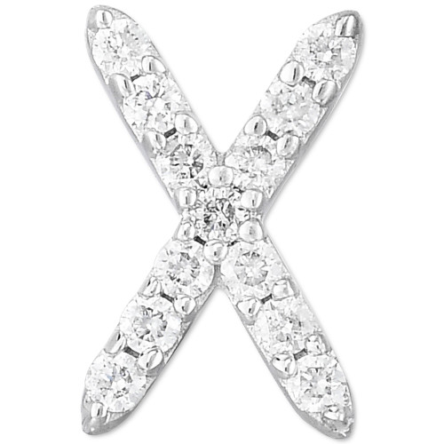 Diamond X Single Stud Earring (1/10 ct. t.w.) in 14k White Gold