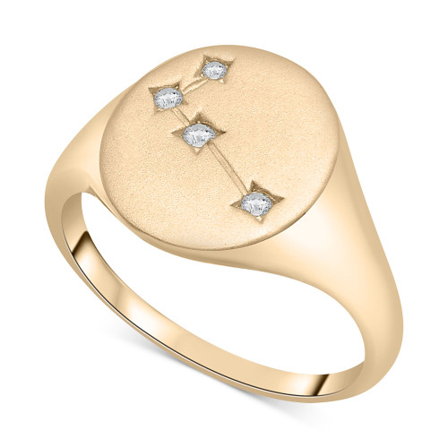 Diamond Aries Constellation Ring (1/20 ct. t.w.) in 10k Gold, Created for Macy's