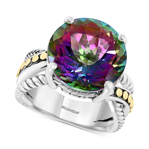 EFFY® Mystic Topaz Statement Ring (12-5/8 ct. t.w.) Ring in Sterling Silver & 18k Gold