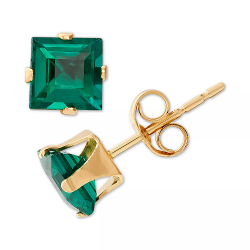 Lab-Created Emerald Stud Earrings (1 ct. t.w.) in 14k Gold