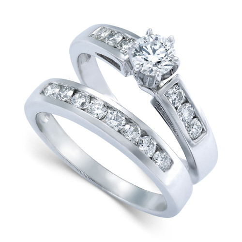 Diamond Engagement Ring Bridal Set in 14k White Gold (9/10 ct. t.w.)