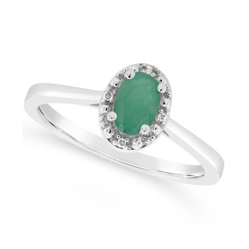 Emerald (3/8 ct. t.w.) and Diamond Accent Ring in Sterling Silver