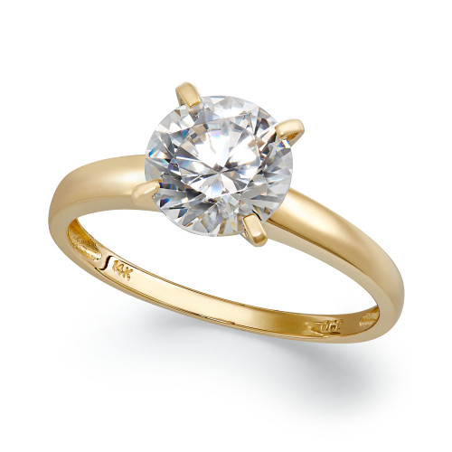 14k Gold Cubic Zirconia Solitaire Ring (3-1/2 ct. t.w.)