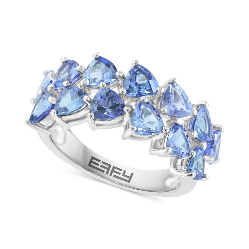EFFY® Tanzanite Trillion Double Row Ring (3-1/3 ct. t.w.) in Sterling Silver