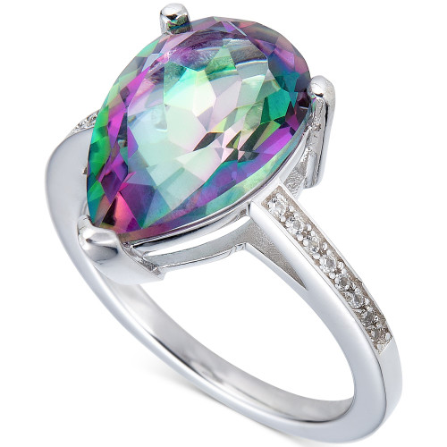 Mystic Topaz & White Topaz Ring in Sterling Silver
