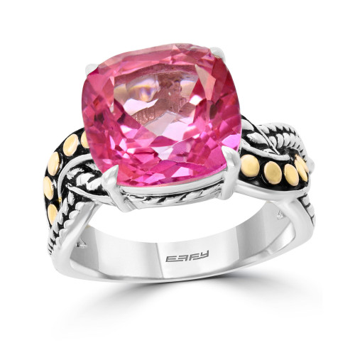 EFFY® Pink Topaz Ring (8-1/3 ct. t.w.) in Sterling Silver & 18k Gold