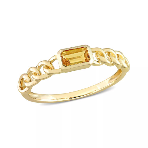 10K Yellow Gold Plated Citrine Link Ring