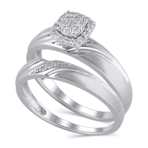 Certified Diamond (1/6 ct. t.w.) Bridal Set in 14K White Gold