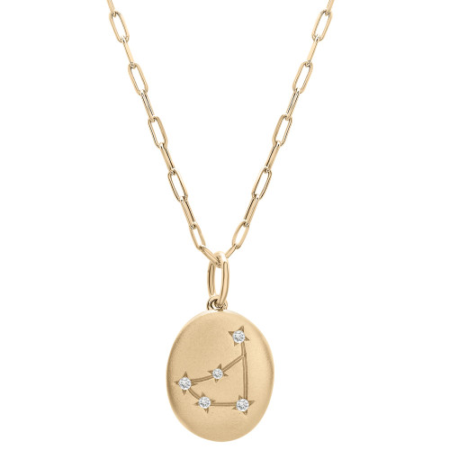 Diamond Capricorn Constellation 18" Pendant Necklace (1/20 ct. tw) in 10k Yellow Gold, Created for Macy's