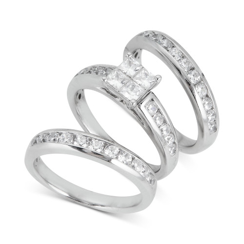 Diamond 3-Pc. Bridal Set (2-1/10 ct. t.w.) in 14k White Gold