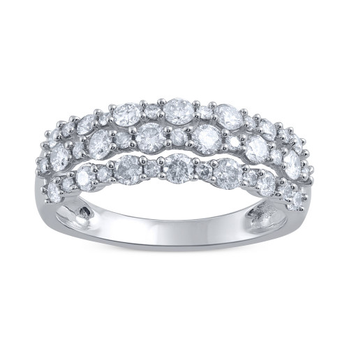Diamond Three Row Ring (1 ct. t.w.) in 14k White Gold