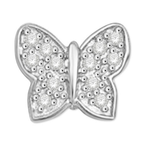 Diamond Butterfly Single Stud Earring (1/20 ct. t.w.) in 14k White Gold