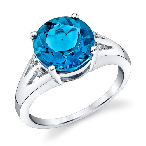 Blue Topaz (4-1/2 ct. t.w.) & Diamond Accent Ring in Sterling Silver