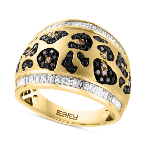 EFFY® Multicolor Diamond Animal Print Statement Ring (7/8 ct. t.w.) in 14k Gold
