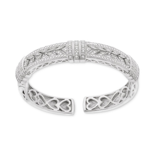 Diamond Cuff Bangle Bracelet (1/4 ct. t.w.) in Sterling Silver