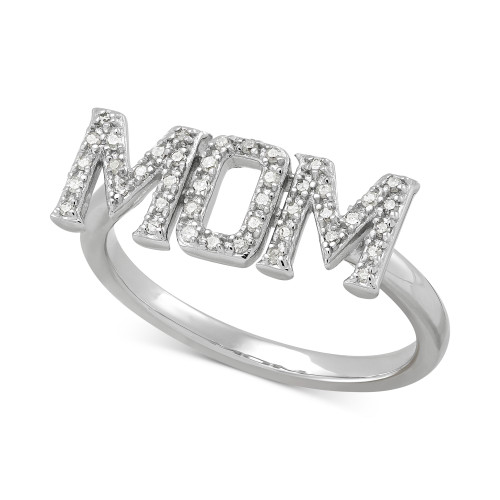 Diamond Mom Ring (1/6 ct. t.w.) in Sterling Silver