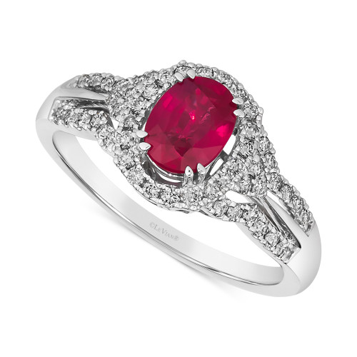 Couture® Passion Ruby (3/4 ct. t.w.) & Vanilla Diamond (1/3 ct. t.w.) Ring in Platinum