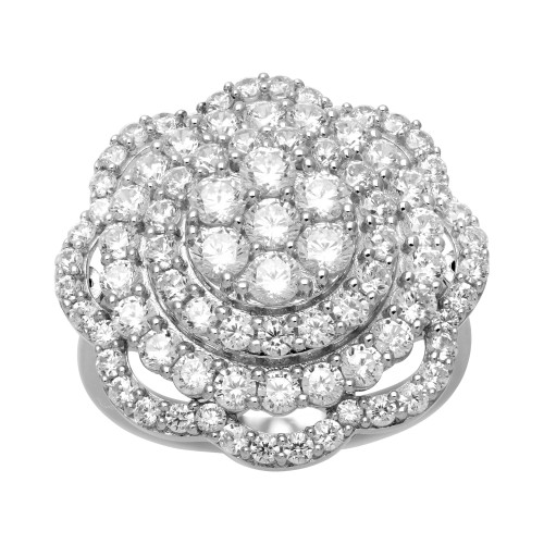 Diamond Flower Cluster Ring (3 ct. t.w.) in 10k White Gold