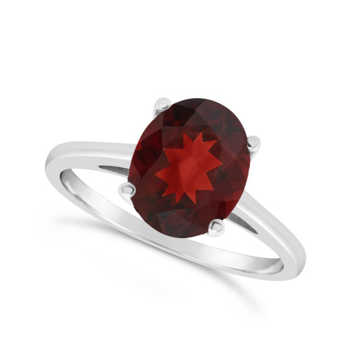 Garnet (3-1/10 ct. t.w.) Ring in 14K White Gold