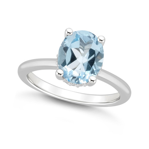 Women's Sky Blue Topaz (3-3/5 ct.t.w.) and Diamond Accent Ring in Sterling Silver