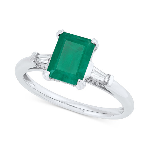 Emerald (1-3/4 ct. t.w.) & Diamond (1/5 ct. t.w.) in 14k White Gold