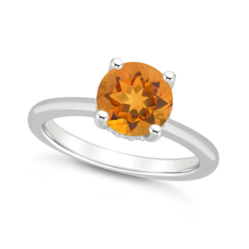 Women's Citrine (1-3/4 ct.t.w.) and Diamond Accent Ring in Sterling Silver
