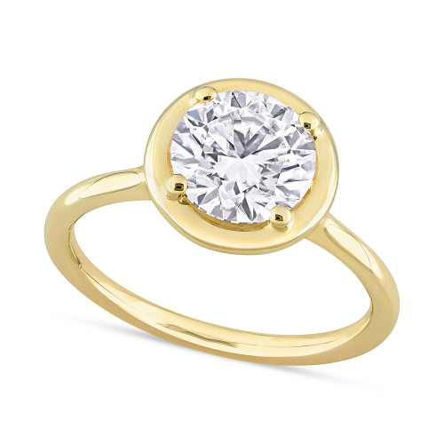 Lab-Created Moissanite Round Frame Ring (1-7/8 ct. t.w.) in 10k Gold