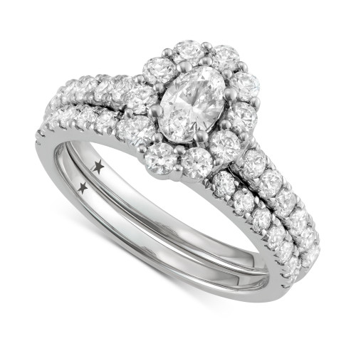 Diamond Oval Bridal Set (2 ct. t.w.) in 14k White Gold