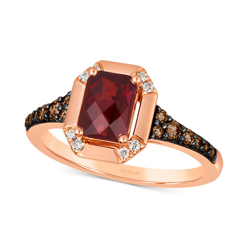 Pomegranate Garnet (1-3/8 ct. t.w.) & Diamond (1/4 ct. t.w.) Ring in 14k Rose Gold