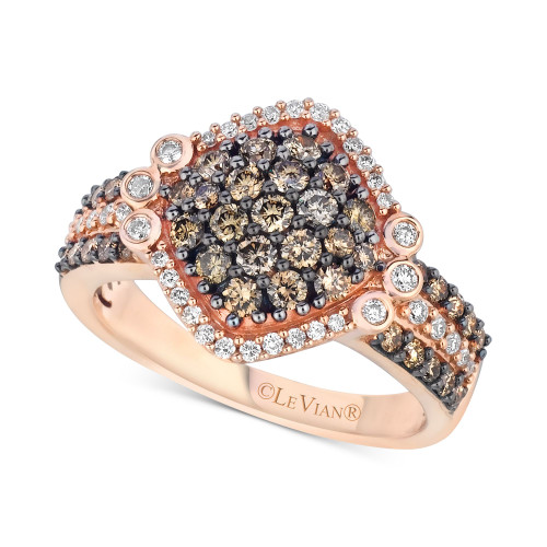 Chocolatier® Diamond Cluster Ring (1-1/8 ct. t.w.) in 14k Rose Gold