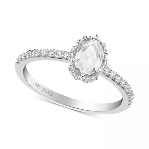 Art Carved Diamond Rose-Cut Halo Engagement Ring (5/8 ct. t.w.) in 14k White, Yellow or Rose Gold